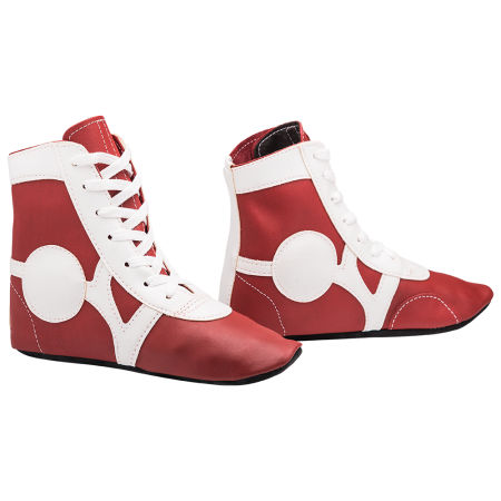 Купить Обувь для самбо SM-0102, кожа, красный Rusco в Ардатове 