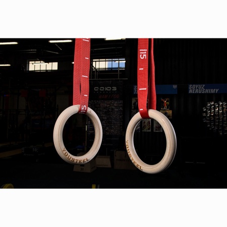 Купить Кольца гимнастические 32 мм красные стропы в Ардатове 