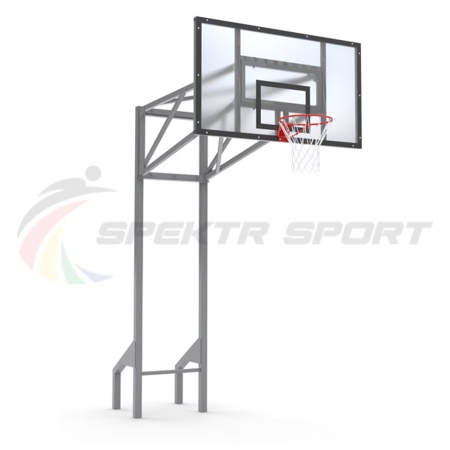 Купить Стойка баскетбольная уличная усиленная со щитом из оргстекла, кольцом и сеткой SP D 413 в Ардатове 