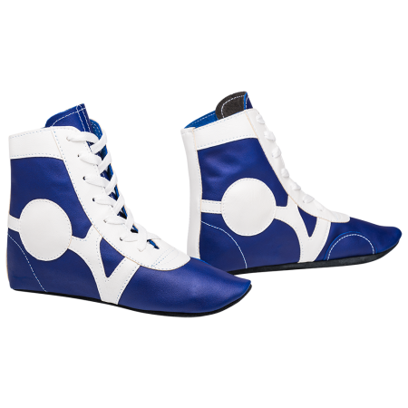Купить Обувь для самбо SM-0102, кожа, синий Rusco в Ардатове 
