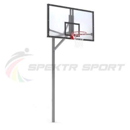 Купить Стойка баскетбольная уличная упрощенная со щитом из оргстекла, кольцом и сеткой SP D 412 в Ардатове 