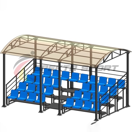Купить Трибуна для зрителей 4 ряда на 34 места с навесом и перилами в Ардатове 