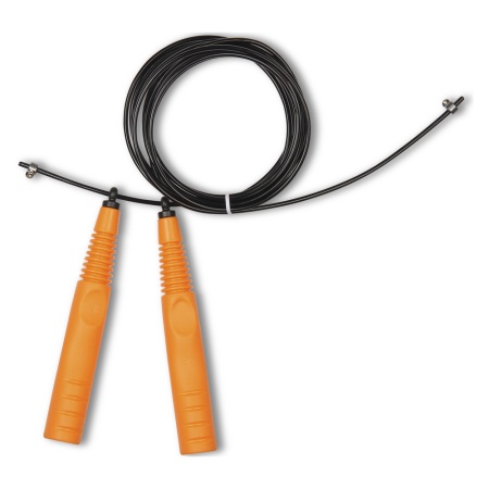 Купить Скакалка высокооборотная Кроссфит стальной шнур в оплетке 2.9 м чёрно-оранжевая в Ардатове 